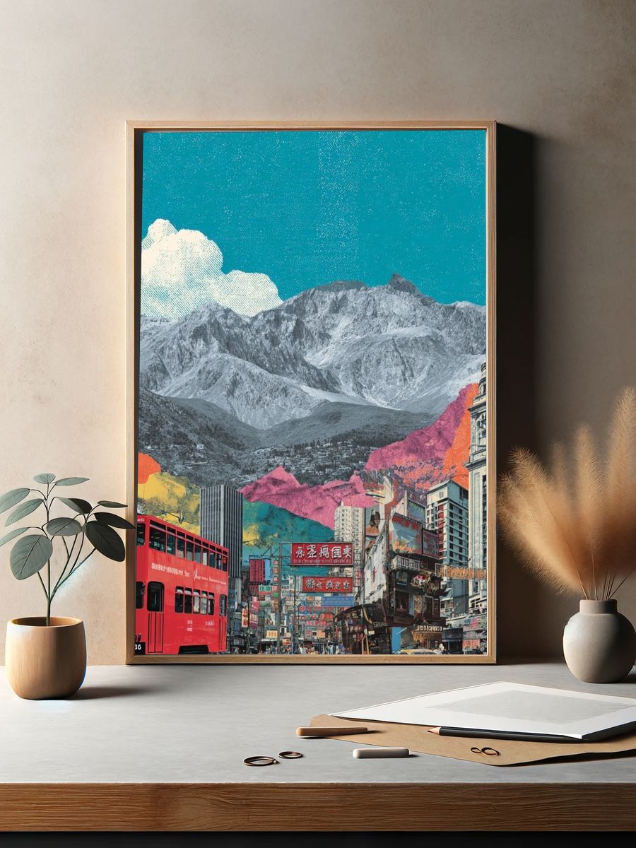 Hong Kong Collage Travel Poster. — room view 2