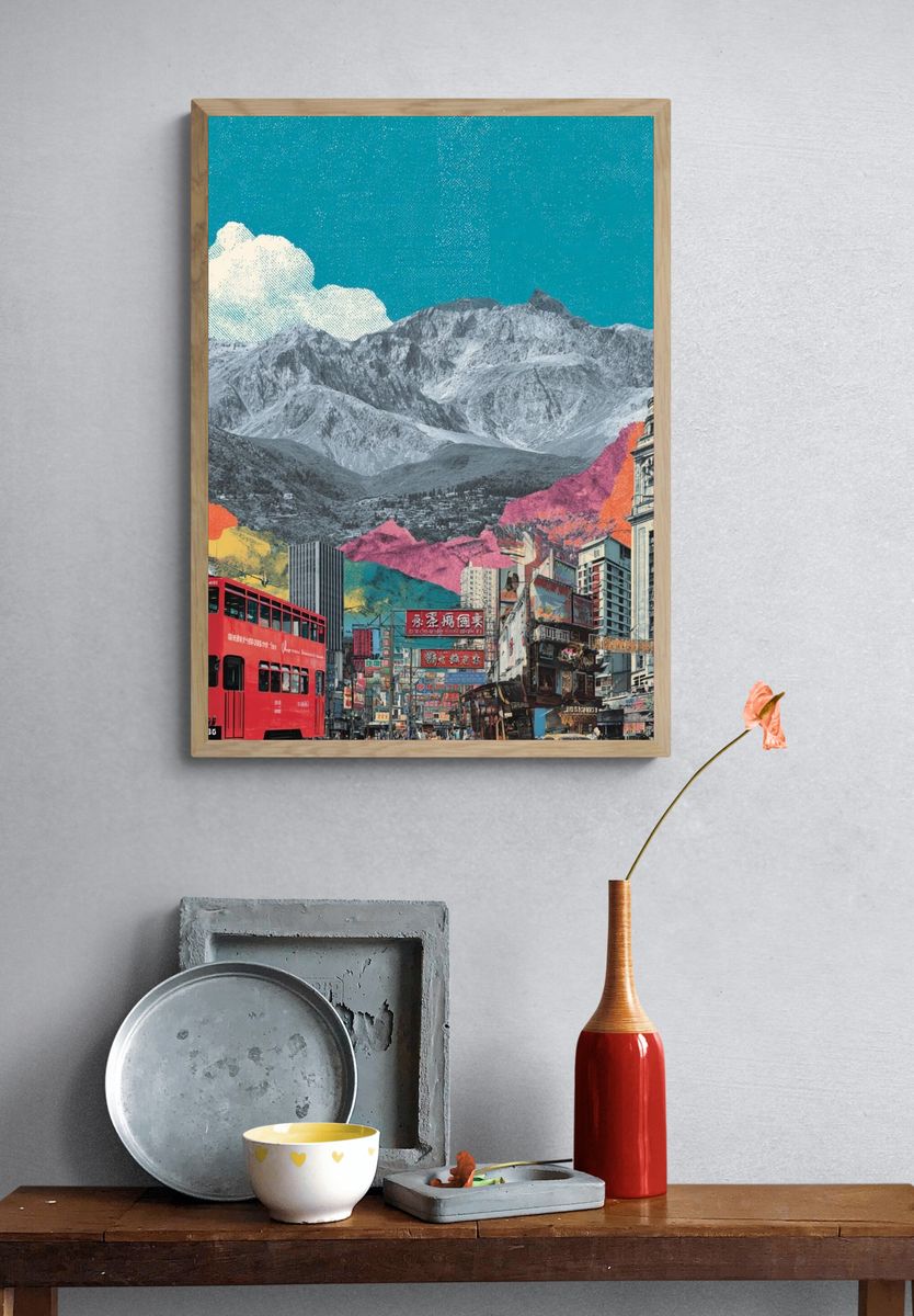 Hong Kong Collage Travel Poster. — room view 3
