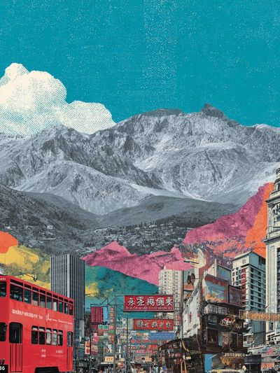 Hong Kong Collage Travel Poster