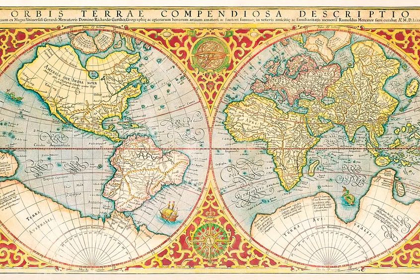 Orbis terrae compendiosa descriptio. poster — maps-travel art