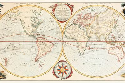 Bowles's new pocket map world. poster