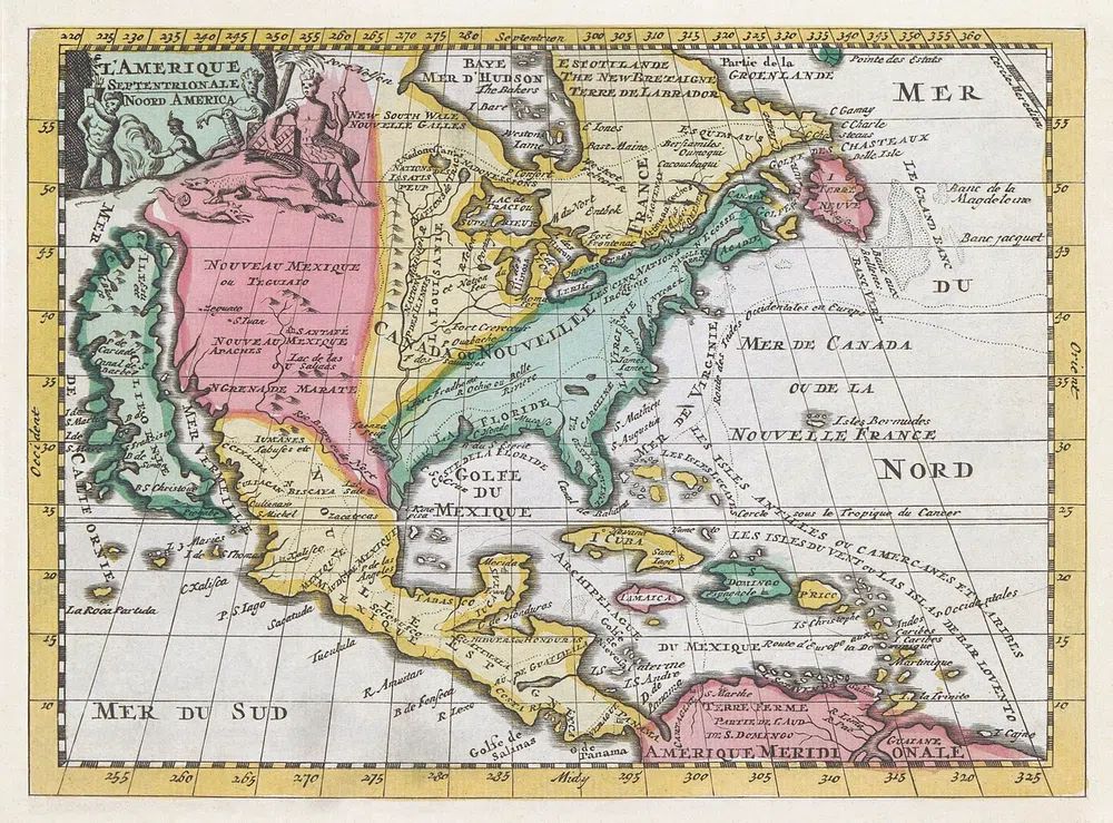 Vintage Map of North America — Antique Print. poster detail