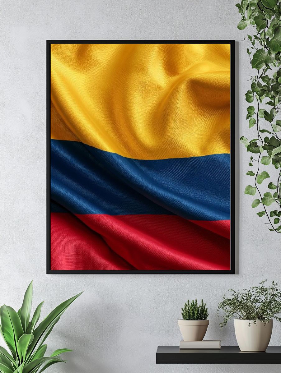 Colombian Flag Fabric Poster. — room view 4