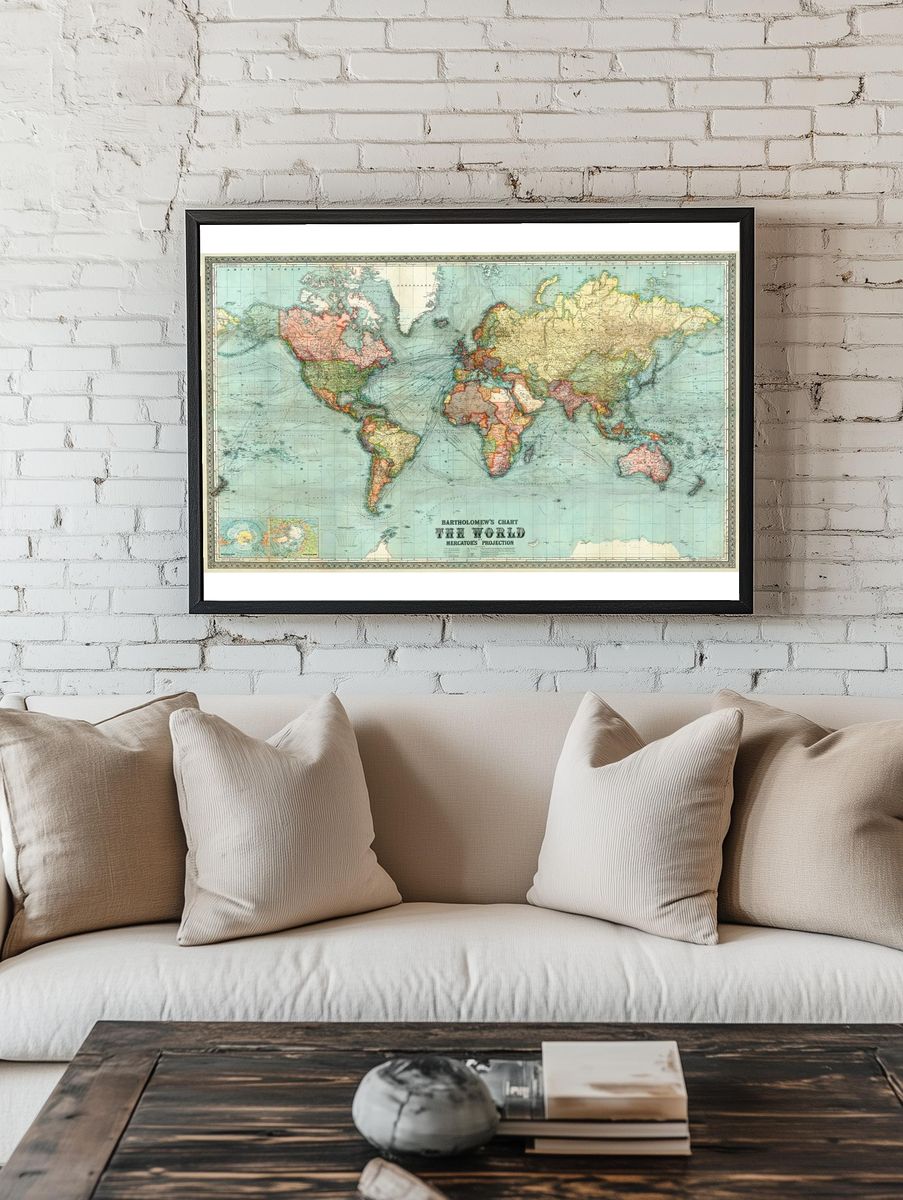 Bartholomew's chart world Mercator's projection room preview