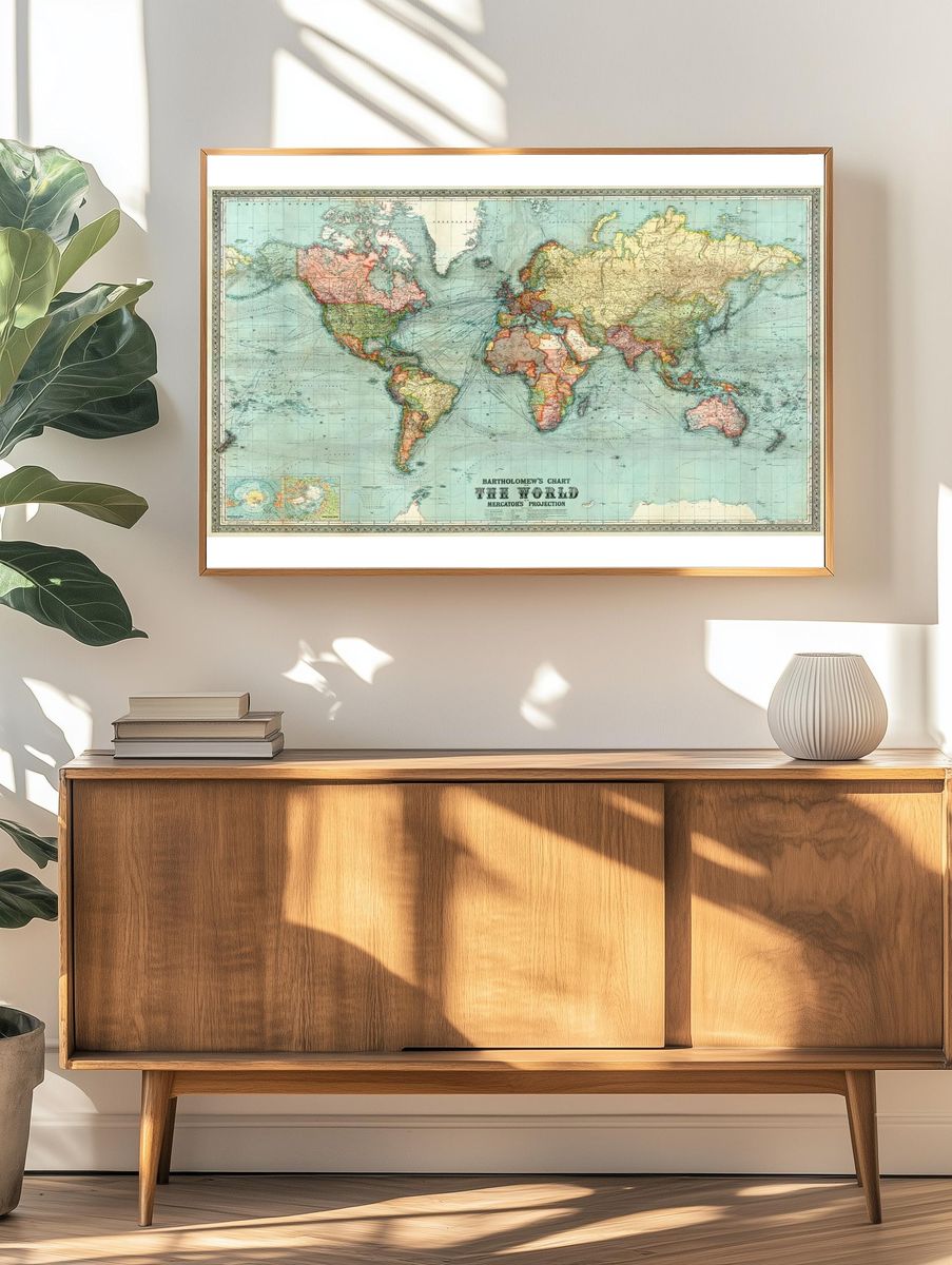 Bartholomew's chart world Mercator's projection. — room view 3