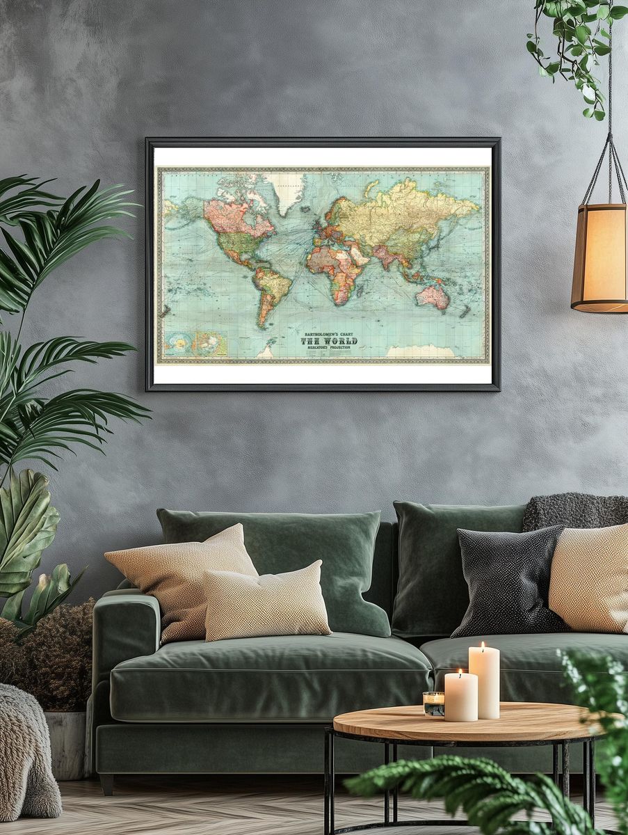 Bartholomew's chart world Mercator's projection. — room view 4