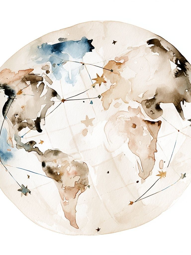 Watercolor World Map Poster. poster — maps-travel art