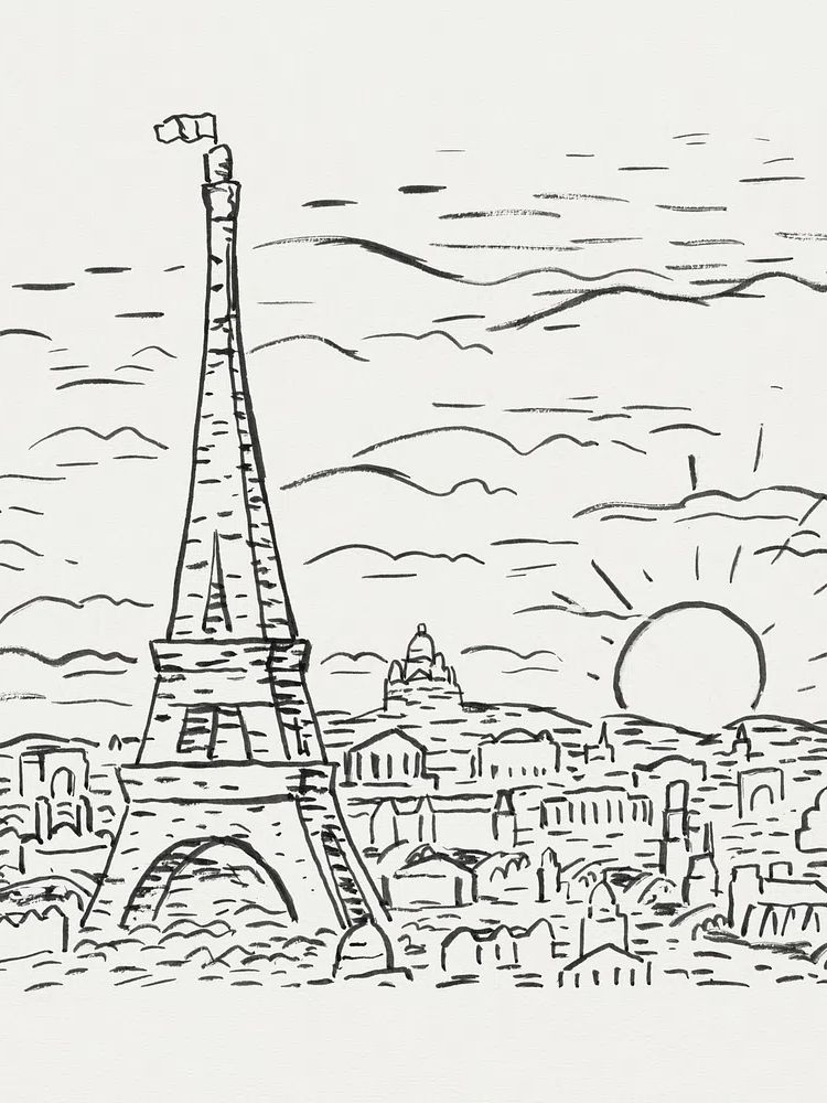 View of the Eiffel Tower in Paris (ca. 1891–1941). poster detail