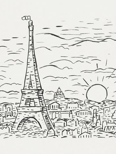 View Eiffel Tower Paris (ca