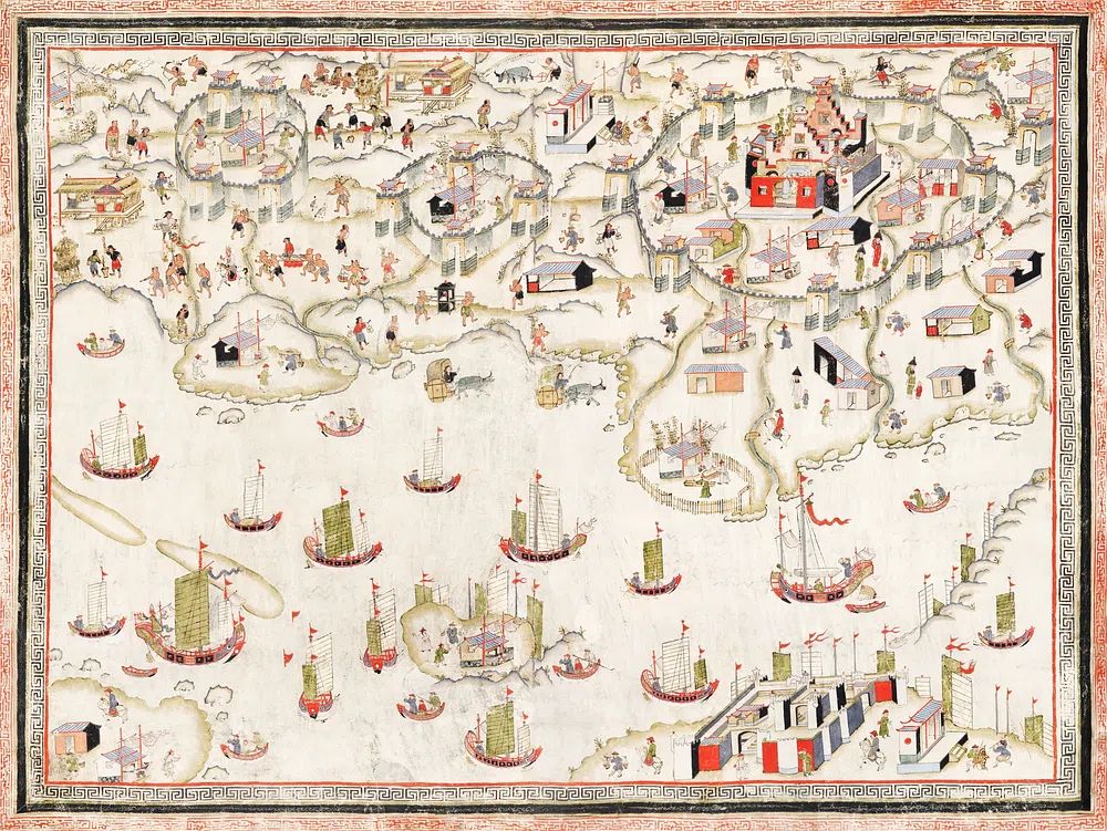 清 佚名 台南地區荷蘭城堡 Forts Zeelandia. poster — maps-travel art