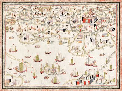 清 佚名 台南地區荷蘭城堡 Forts Zeelandia.