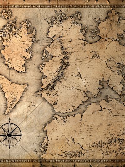 Antique Fantasy Map Vintage Print. poster print