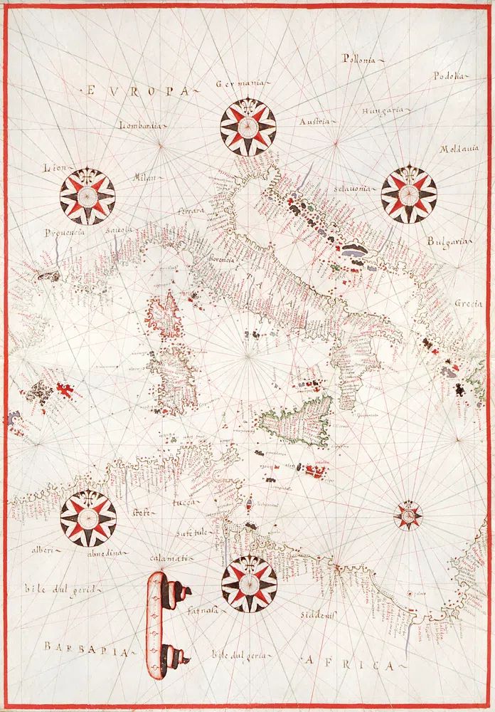 Vintage Map of Europe and Africa — Travel Print. poster detail