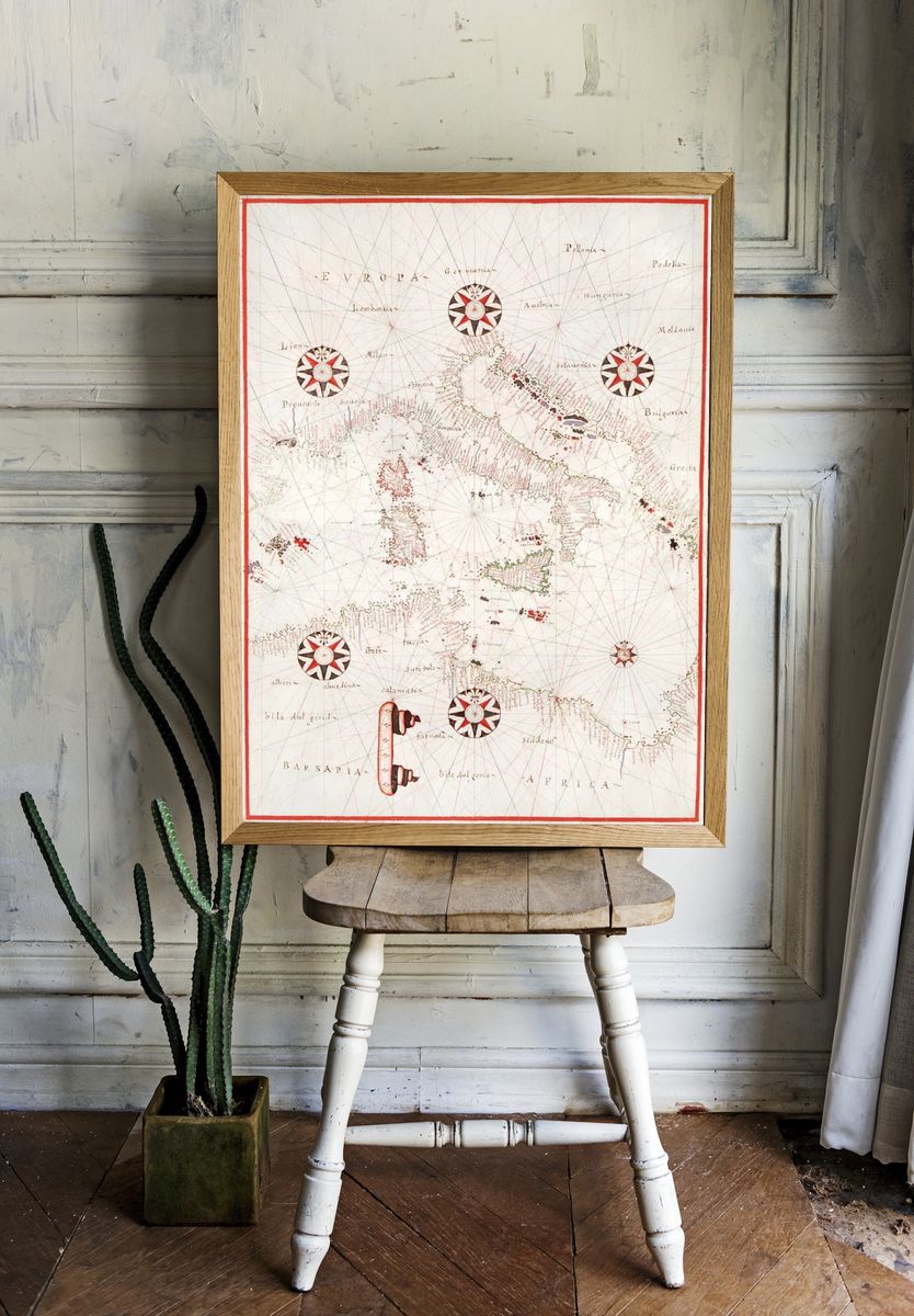 Vintage Map of Europe and Africa — Travel Print. — room view 1