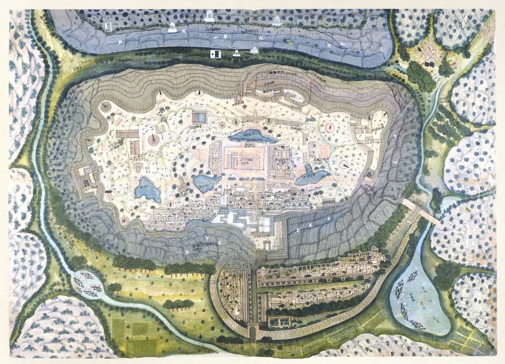 Fortified City Ranthambhor (ca. 1810–1818). poster — maps-travel art