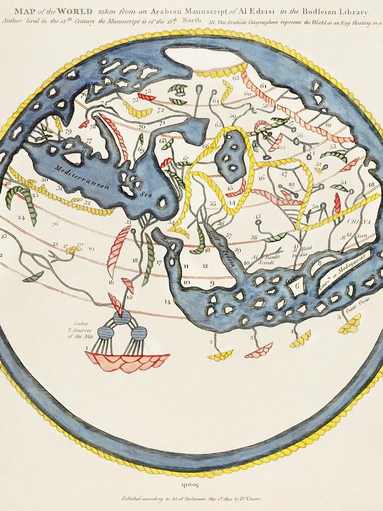 Historical World Map — Vintage Print. poster detail
