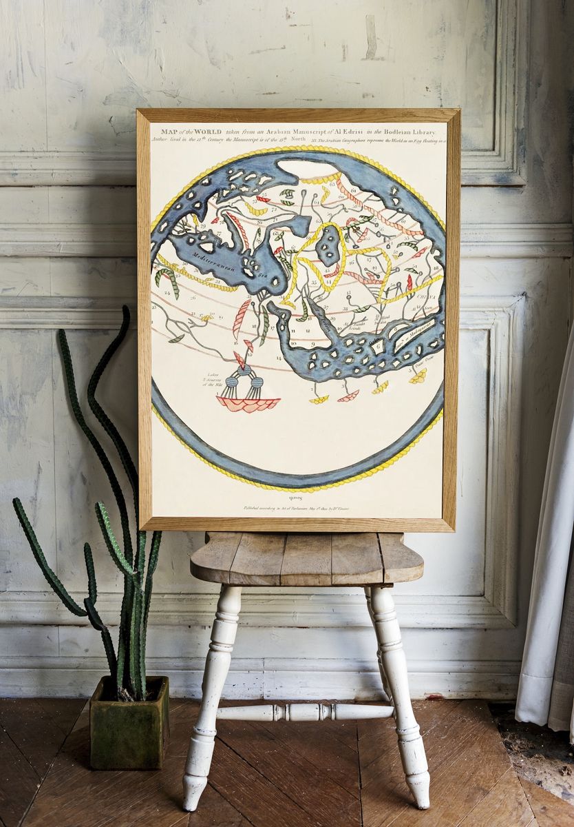 Historical World Map — Vintage Print room preview