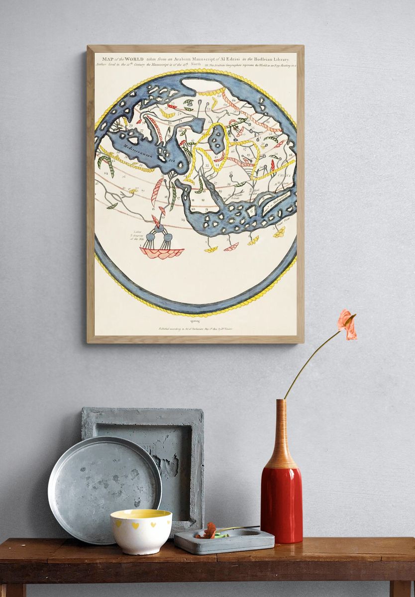 Historical World Map — Vintage Print. — room view 3