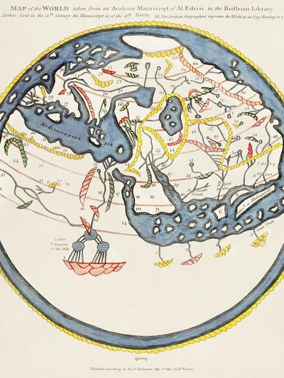 Historical World Map — Vintage Print. poster