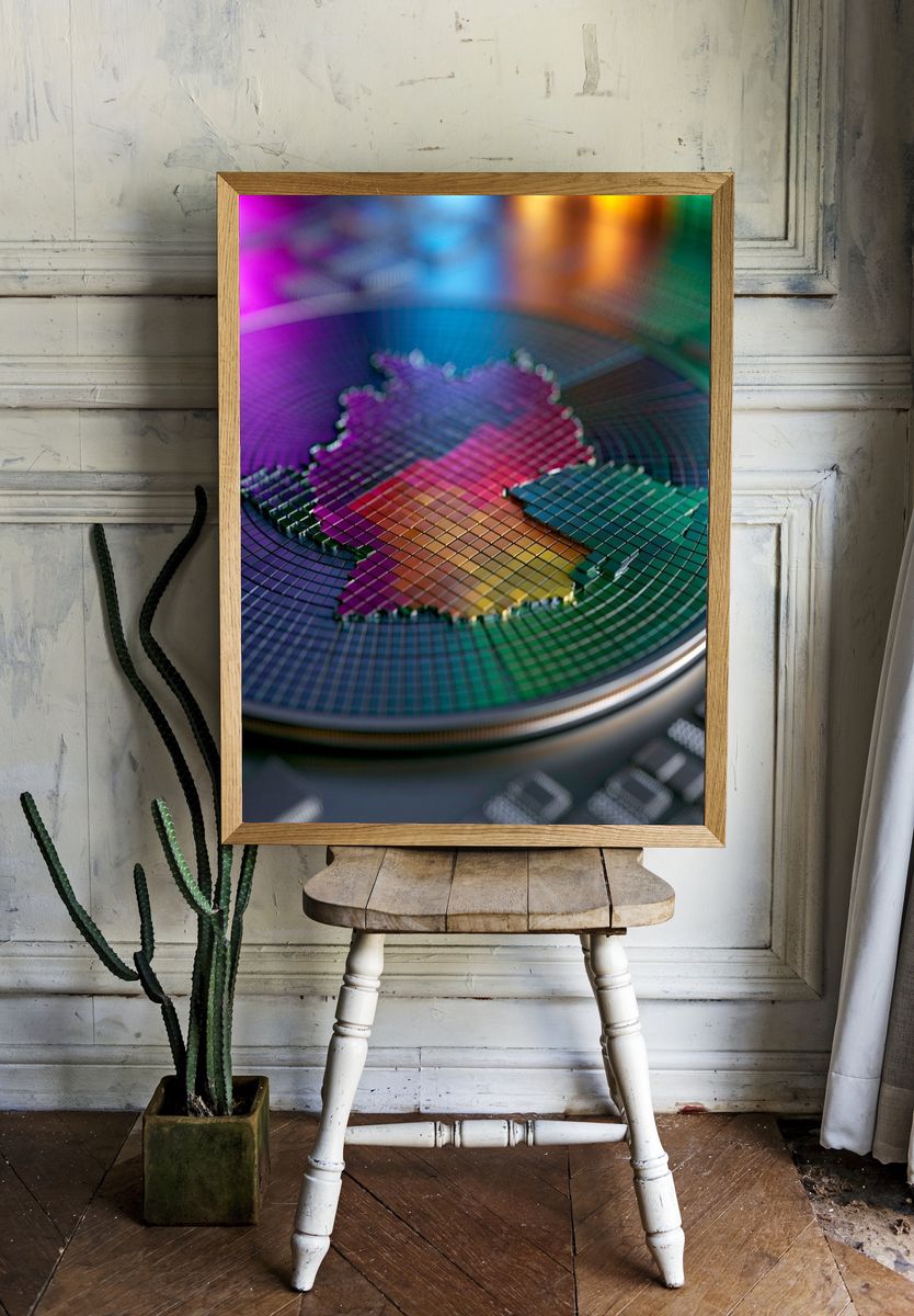 Neon Germany Mosaic Poster. — room view 1