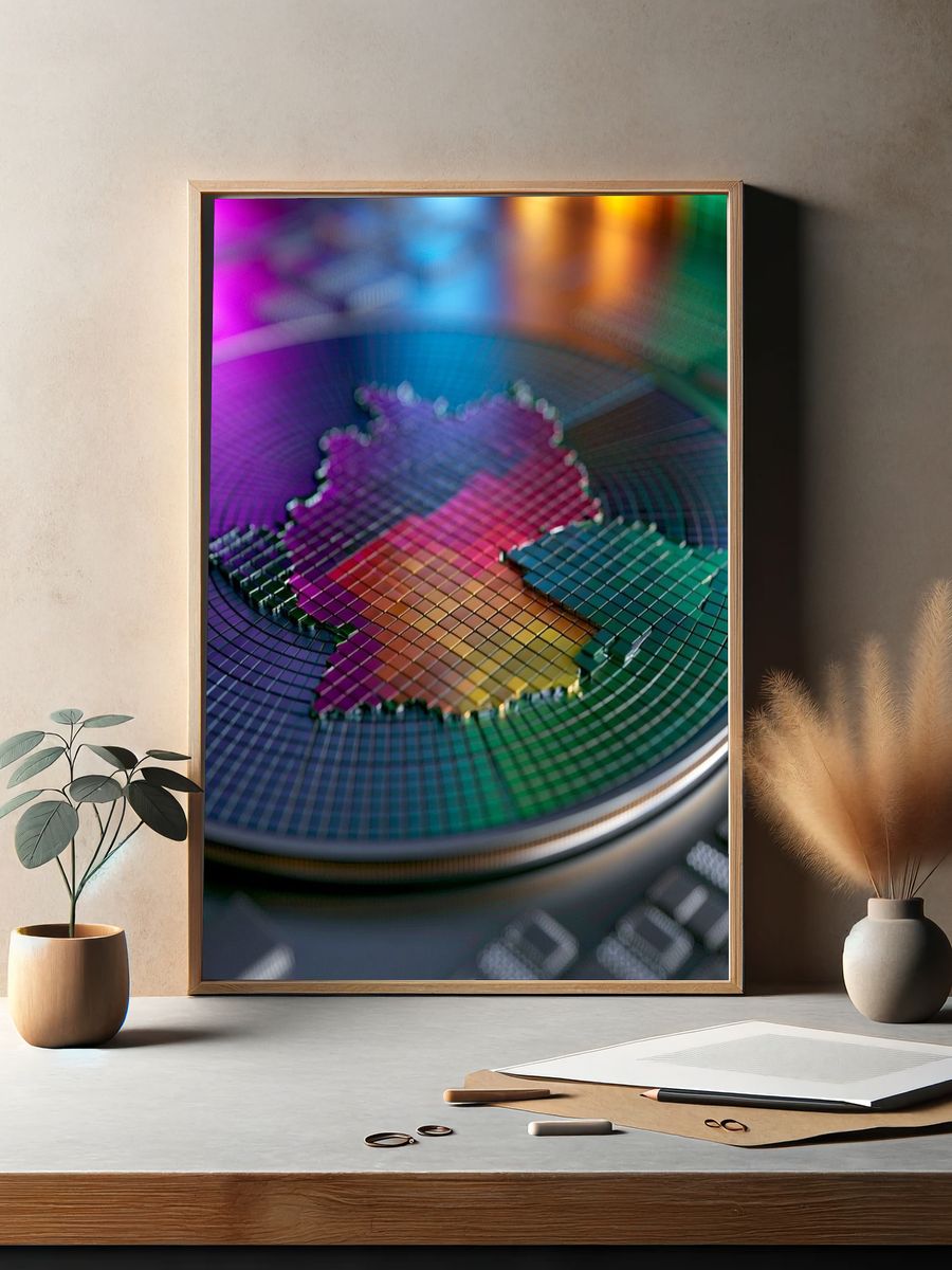 Neon Germany Mosaic Poster. — room view 2