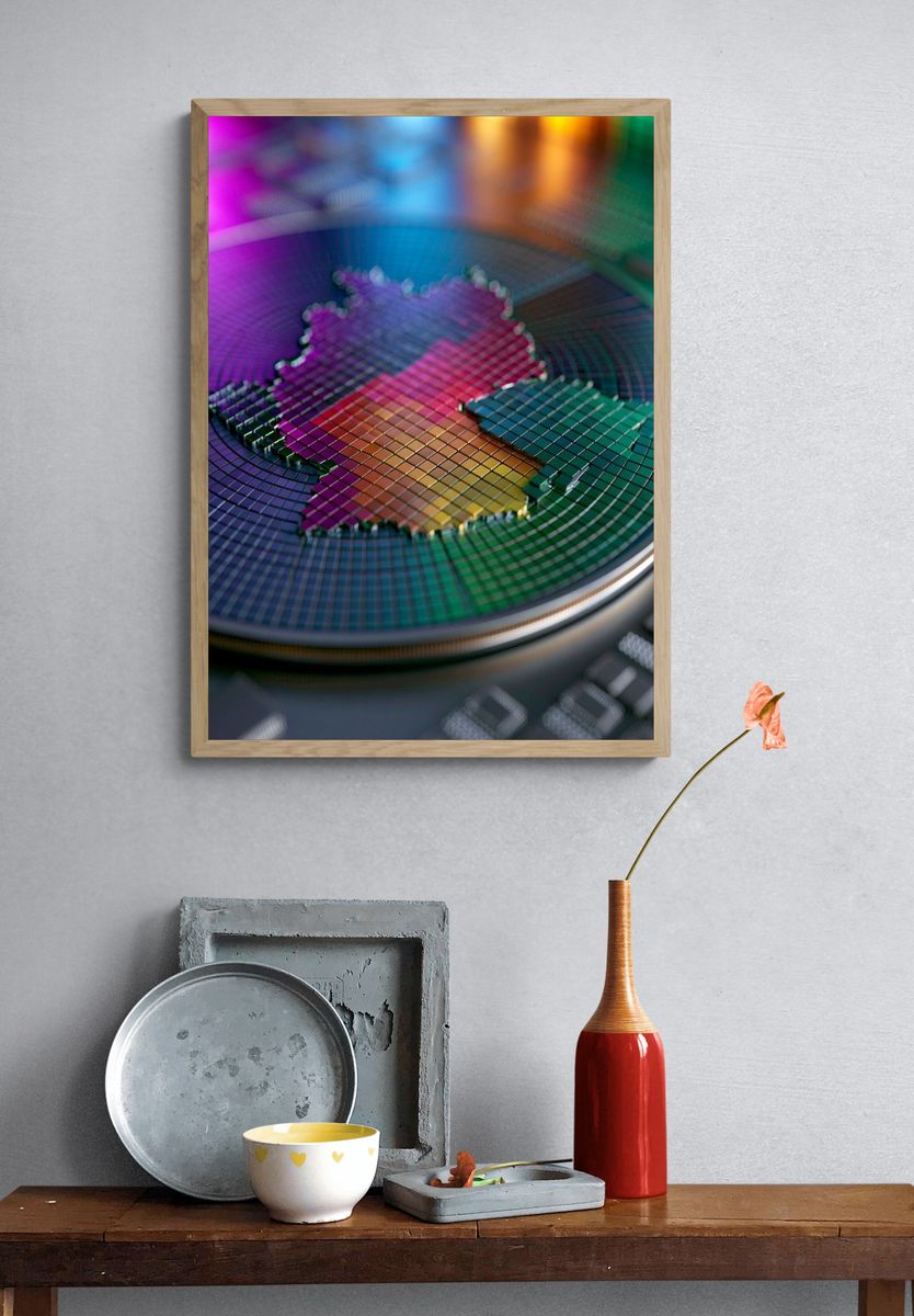Neon Germany Mosaic Poster. — room view 3