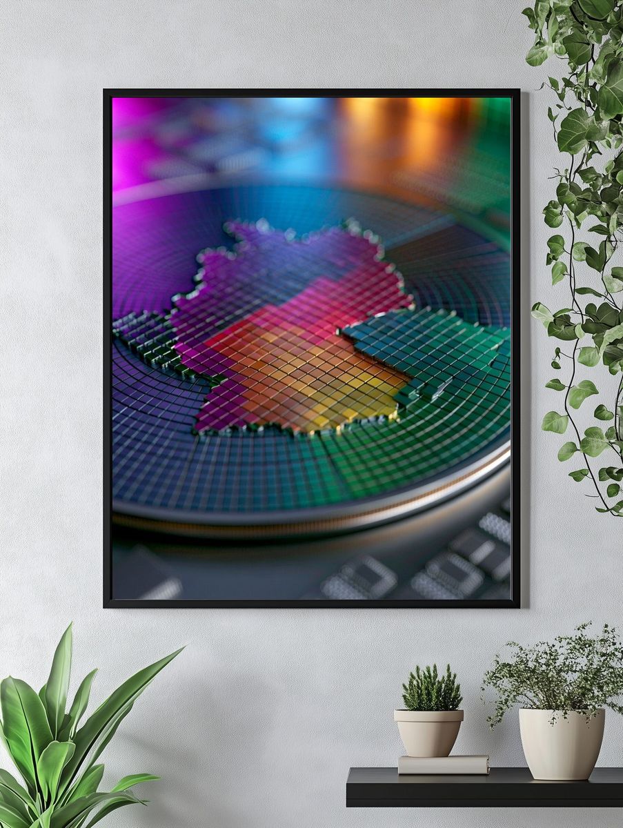 Neon Germany Mosaic Poster. — room view 4