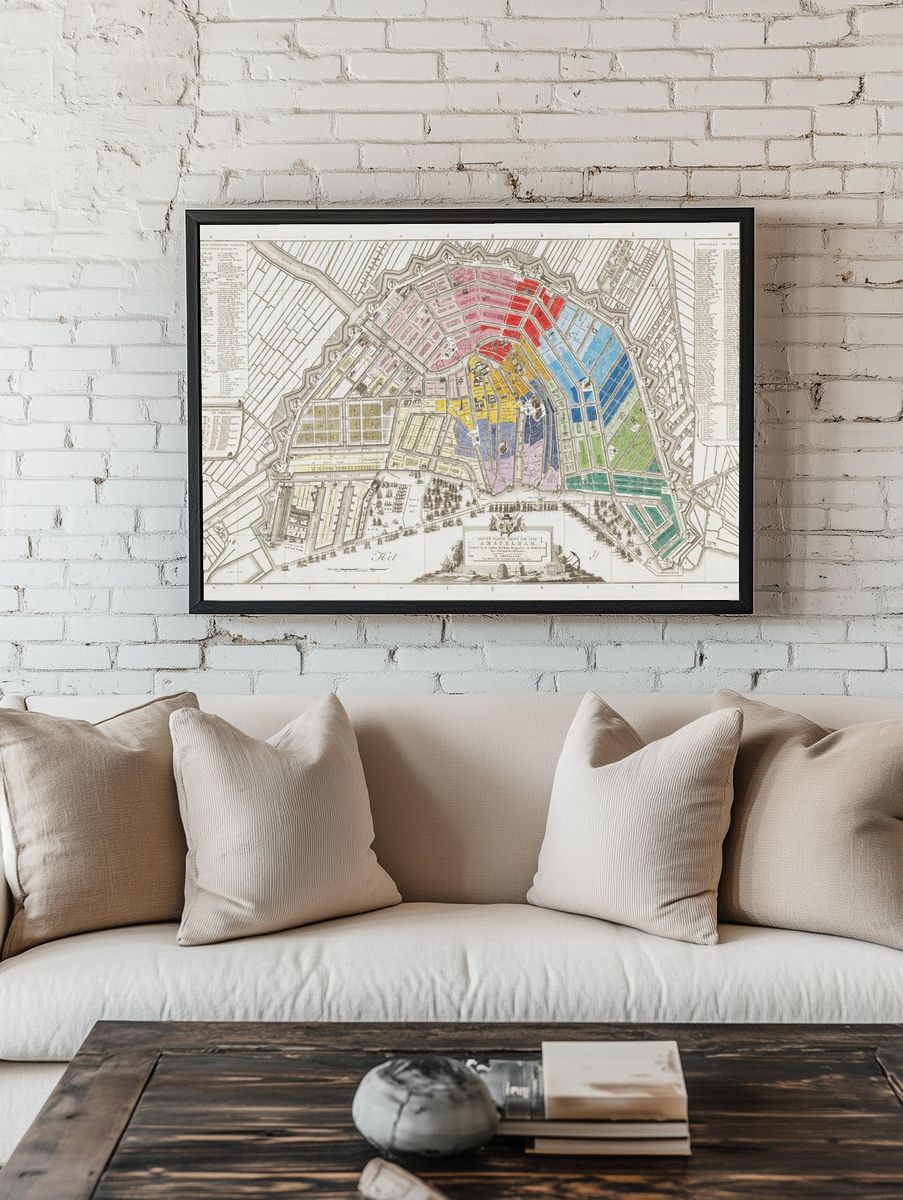 Plattegrond van Amsterdam met verdeling. room preview