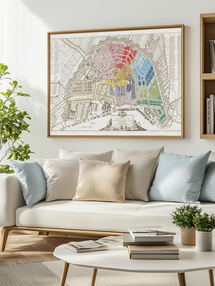 Plattegrond van Amsterdam met verdeling. — room view 2