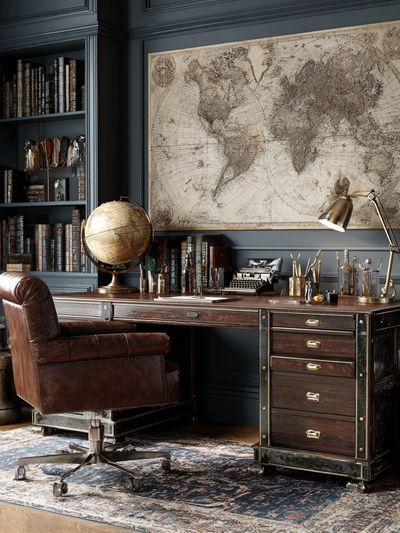 Antique World Map Vintage Print