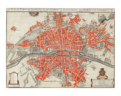 Vintage Paris City Map Poster