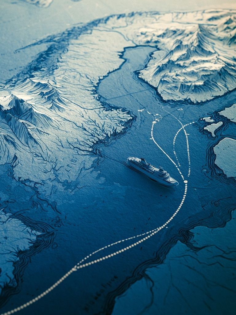 Arctic Voyage Map Print. poster detail