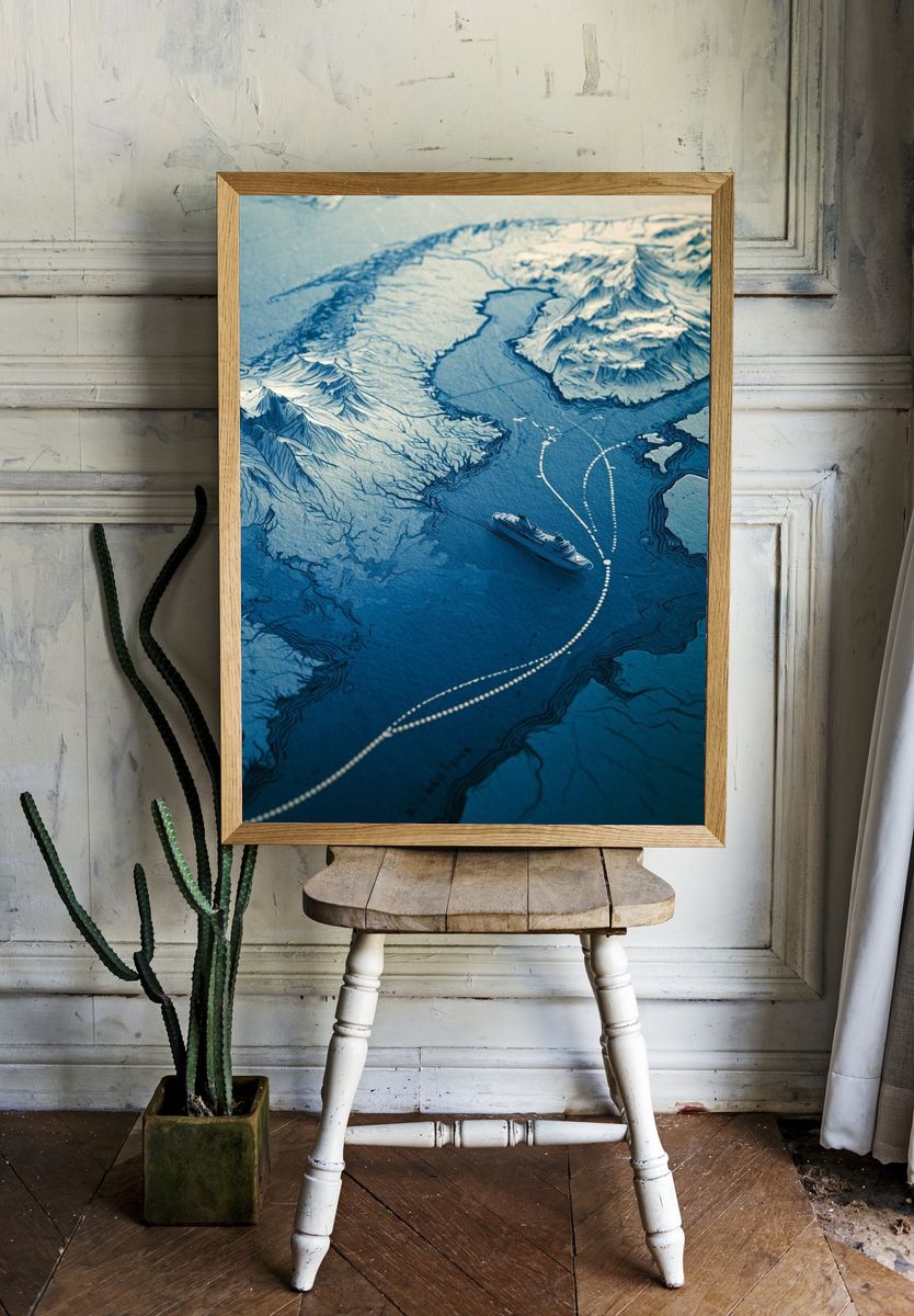 Arctic Voyage Map Print. room preview