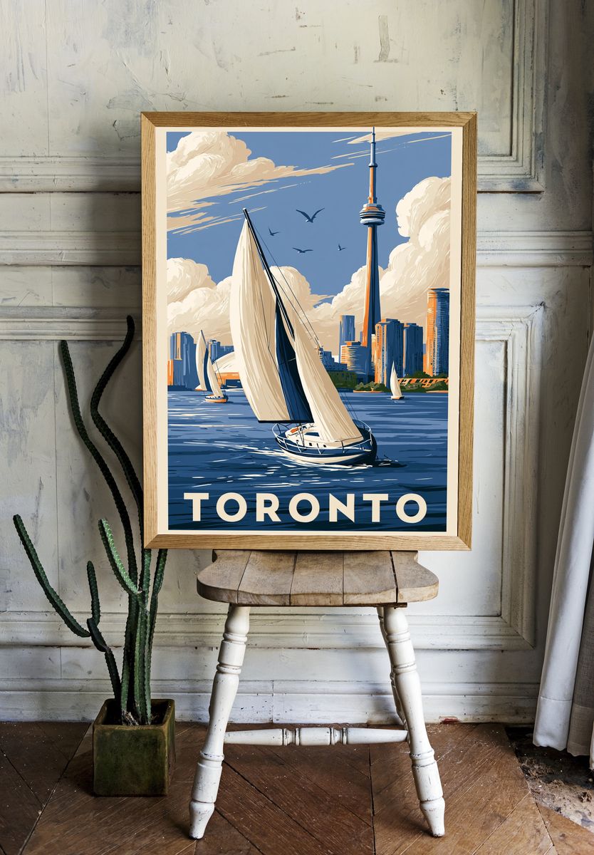 Toronto Sailboats Travel Poster. room preview