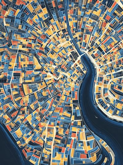 Abstract City Map Poster.