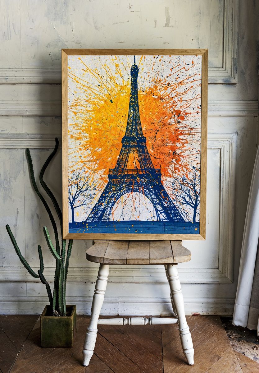 Eiffel Tower Splash Poster. — room view 1