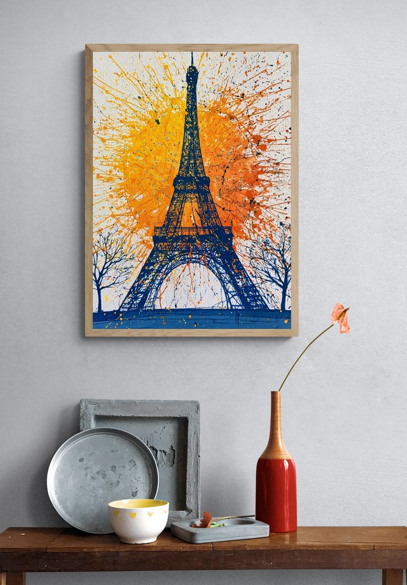 Eiffel Tower Splash Poster. — room view 3