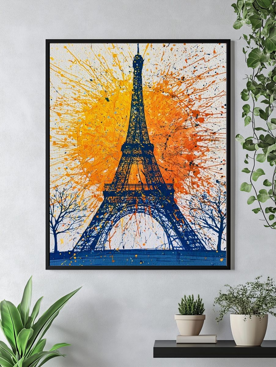 Eiffel Tower Splash Poster. — room view 4