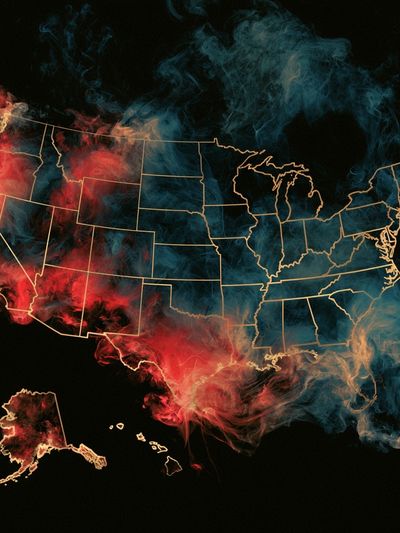 USA Smoke Map Poster. poster