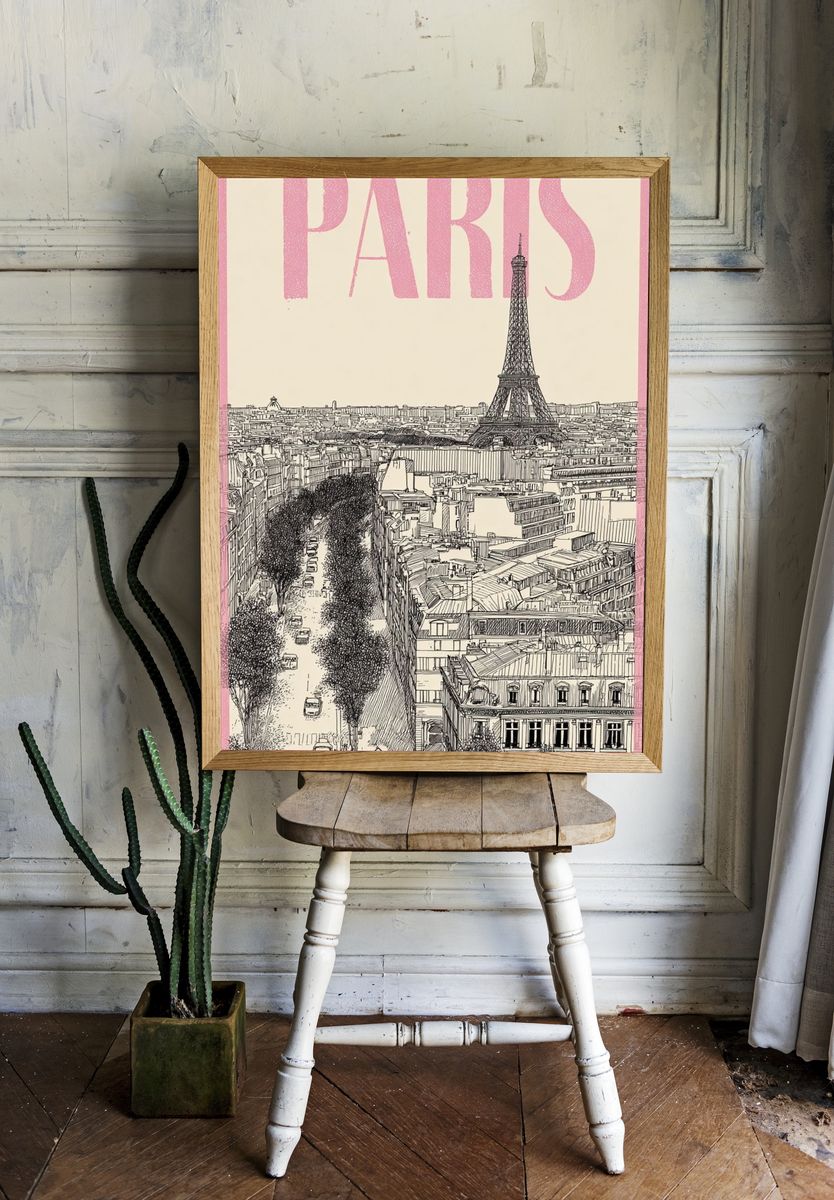 Paris Eiffel Tower Travel Print. room preview