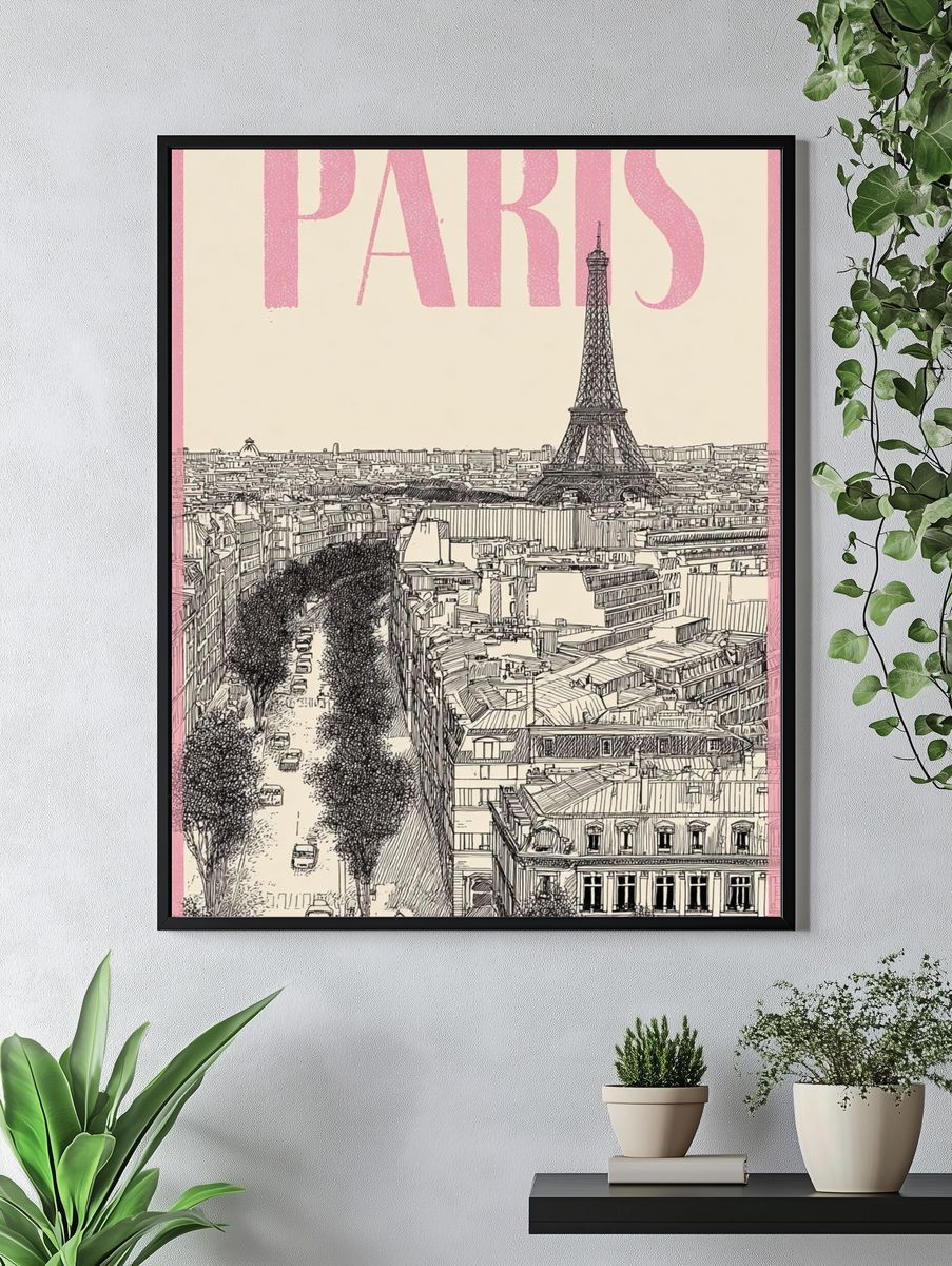 Paris Eiffel Tower Travel Print. — room view 4