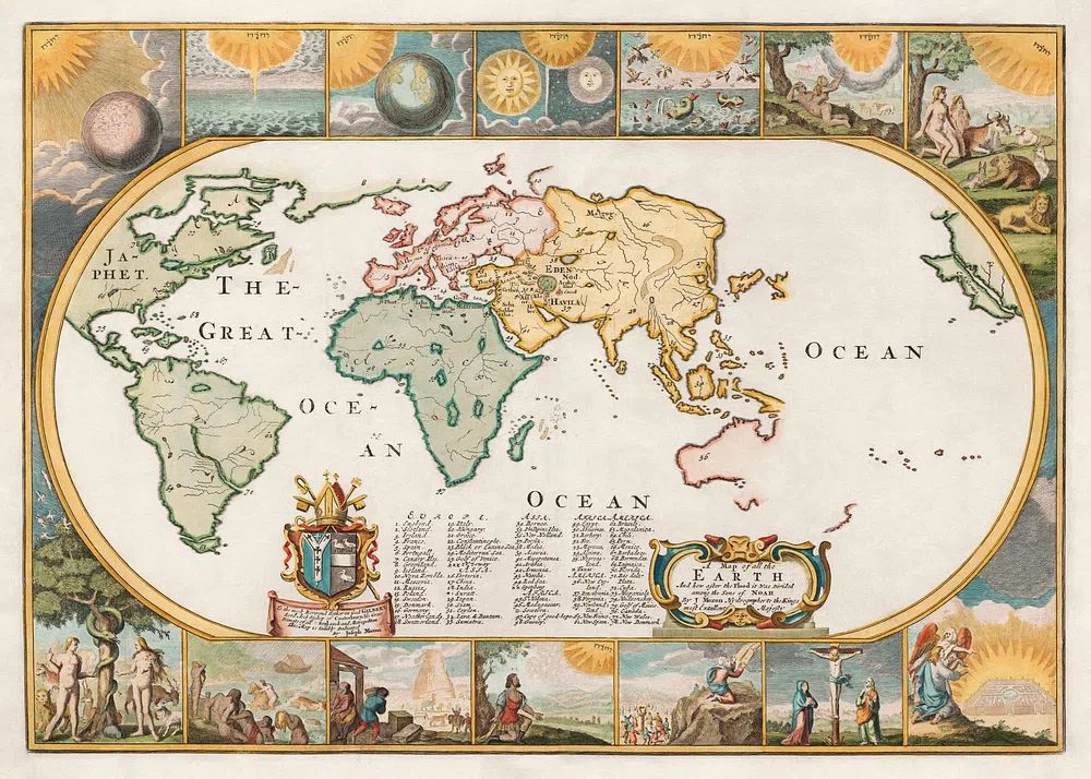 The Great Ocean — Vintage Map Print. poster detail