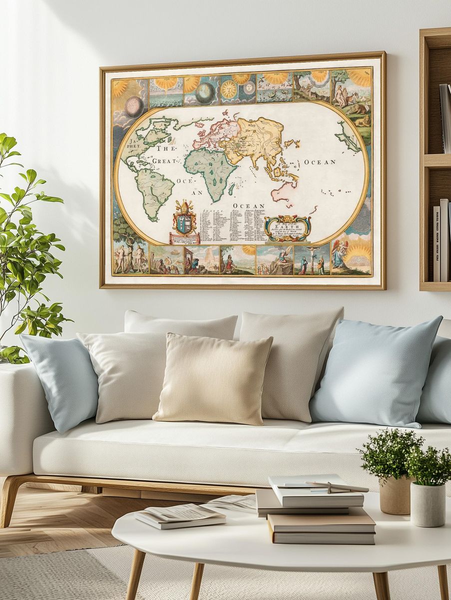 The Great Ocean — Vintage Map Print. — room view 2