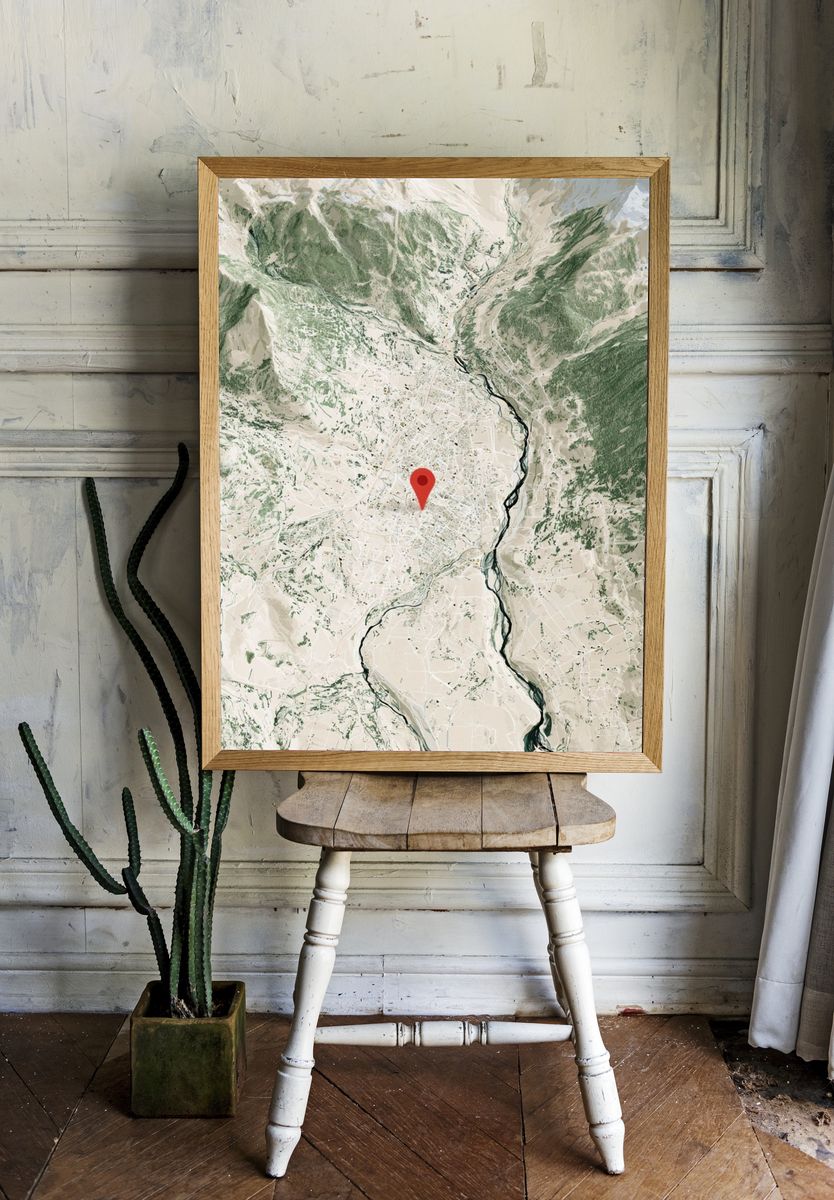 Mountain Valley Map Poster. room preview