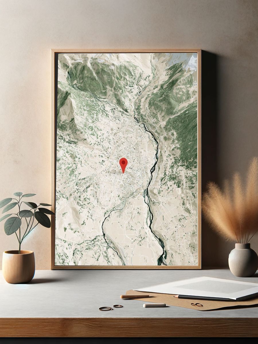 Mountain Valley Map Poster. — room view 2