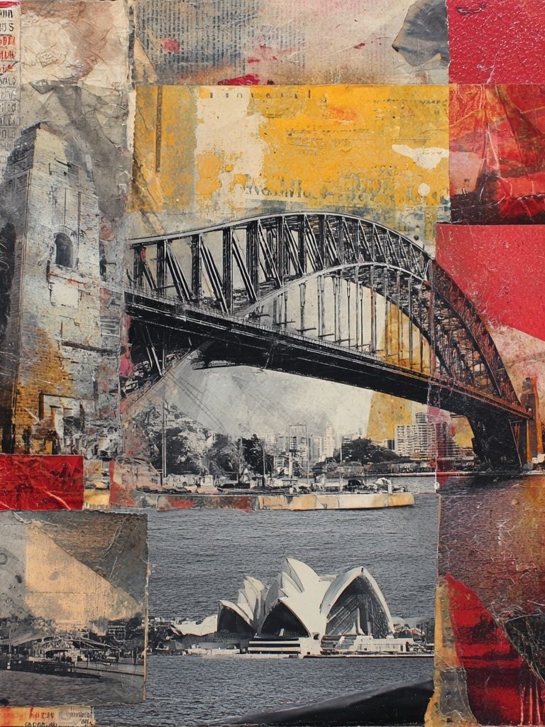 Sydney Harbour Collage Poster. poster detail