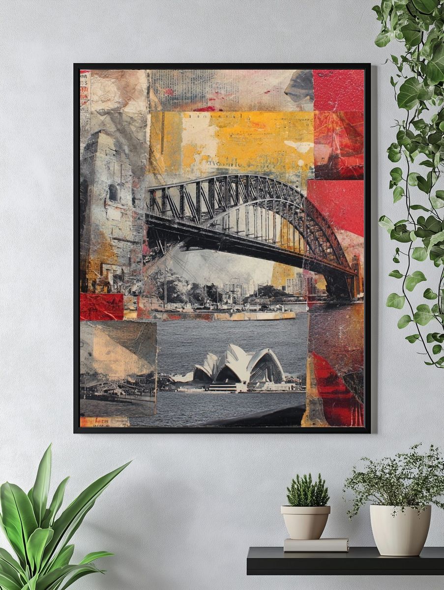 Sydney Harbour Collage Poster. — room view 4