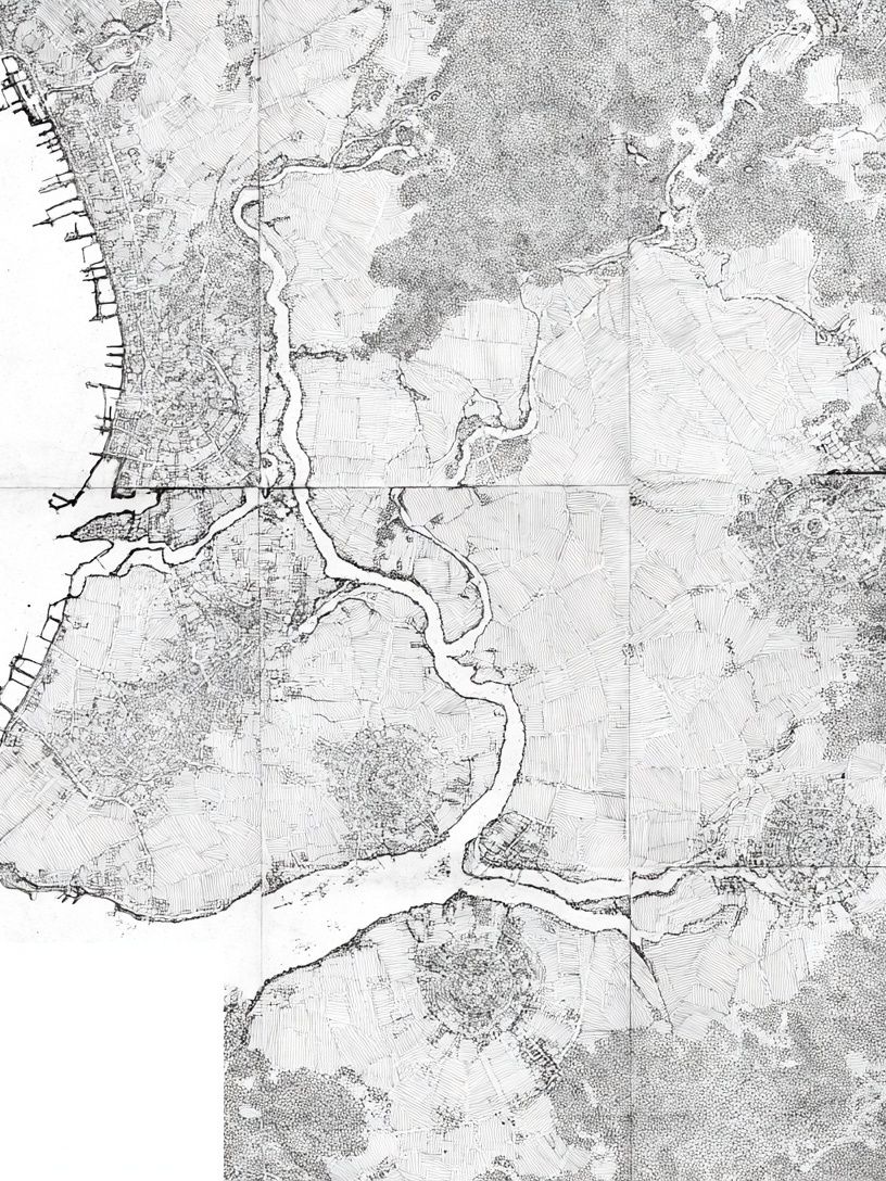 Coastal Map Sketch Print. poster — maps-travel art