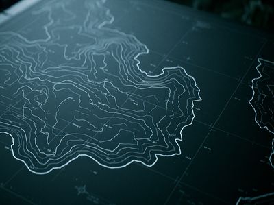 Topographic Map Lines Print.