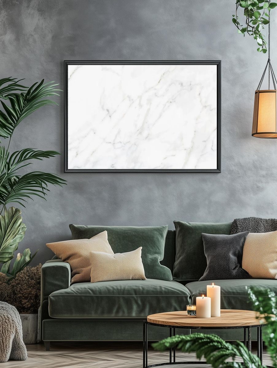 White marble computer wallpaper, aesthetic. — room view 4